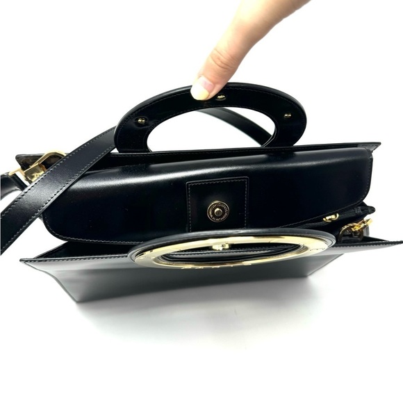 Celine 2-Way Black Leather Smooth Crossbody Top Handle Bag - Quiet Luxury - Picture 14 of 15